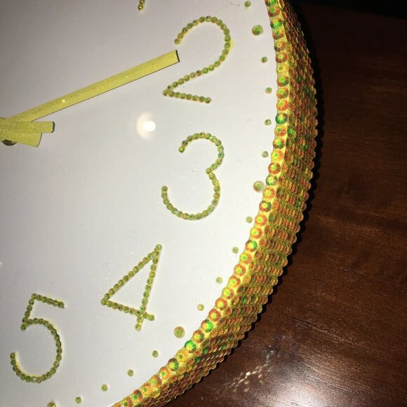 Wall clock, Yellow Clock, Modern Decor, Unique Wall Clock, Gift, - Picture 3 of 4